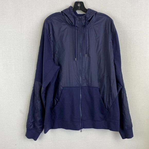 PATRICK ASSARAF Navy Hoodie Jacket - Picture 1 of 7